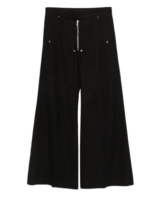 Rick Owens Black Zip Cotton Trousers for men