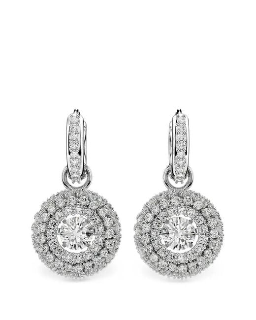 Swarovski White Crystal-Embellished Drop Earrings