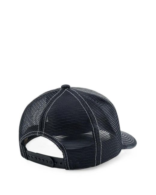 Evisu Blue Seagull-Print Patch-Pocket Cap