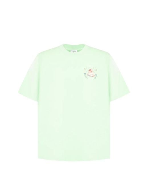 Casablanca Green Graphic-Print T-Shirt for men
