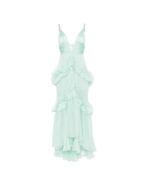 Maria Lucia Hohan Blue Ruffled Maxi Dress