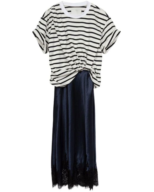 3.1 Phillip Lim Black Striped Cotton Midi Dress