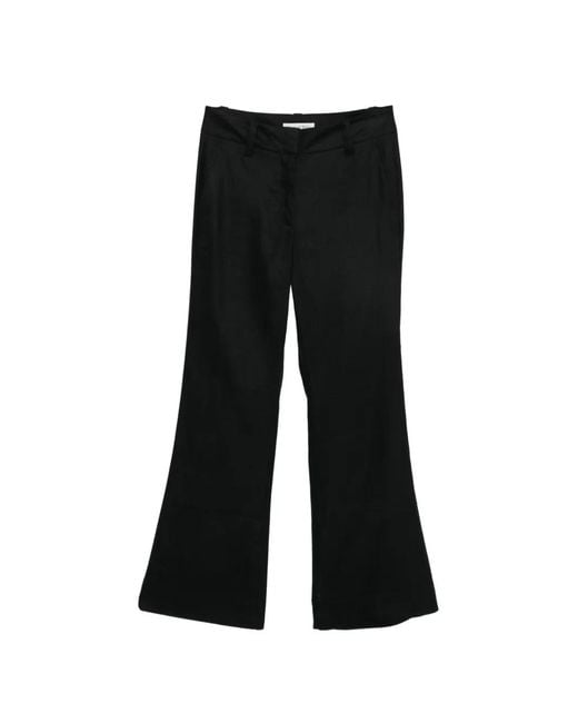 Marc O' Polo Black Belt-Loop Flared Trousers