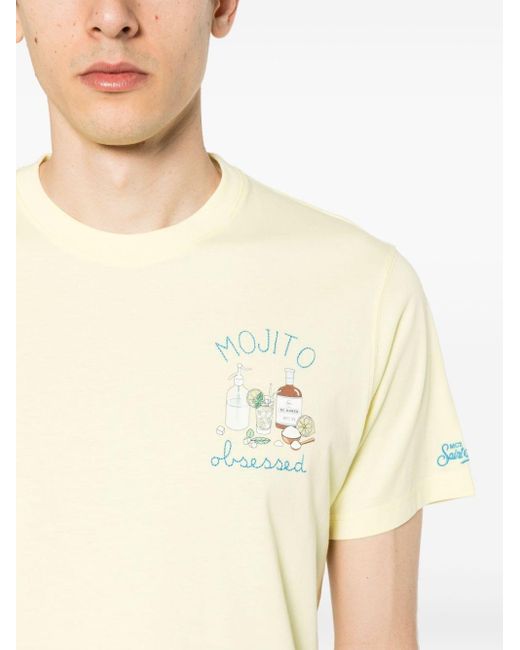 Mc2 Saint Barth Natural Cocktail Mojito Embroidered T-shirt for men