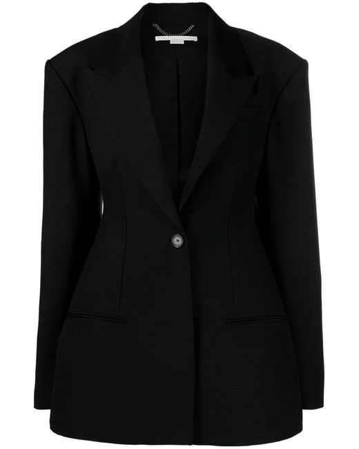 Stella McCartney Black Fitted-Waist Single-Breasted Blazer