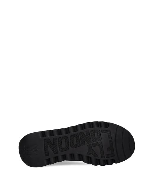 Fly London Black Stiefel Mit Elastischem Einsatz