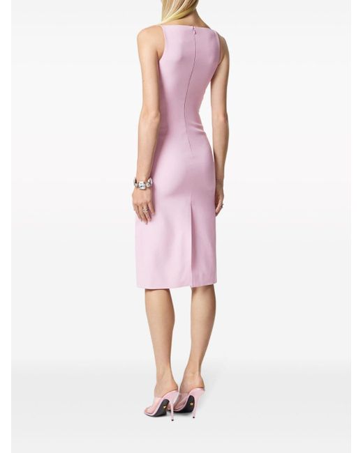 Versace Pink Corset-Style Crepe Midi Dress