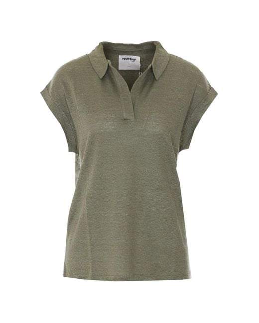 Not Shy Green Valentina V-Neck T-Shirt