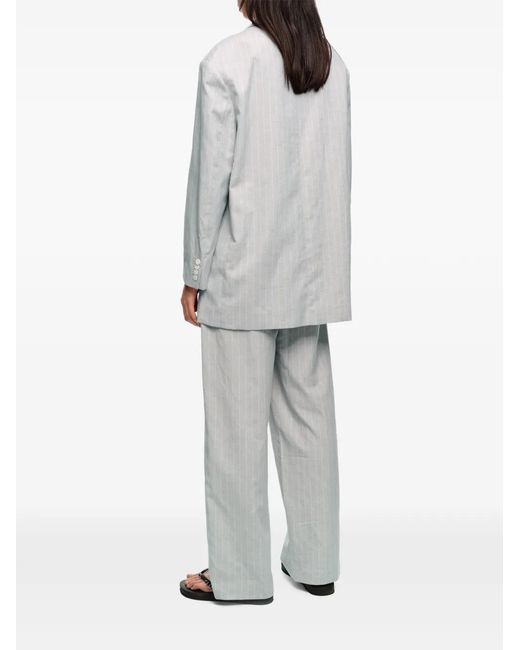 Bimba Y Lola Gray Pinstripe Single-Button Blazer
