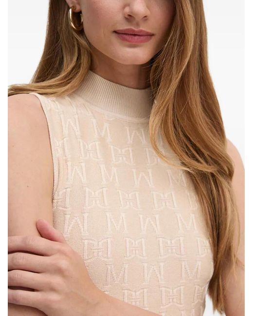 Vestido corto con cuello alto Marciano de color Natural