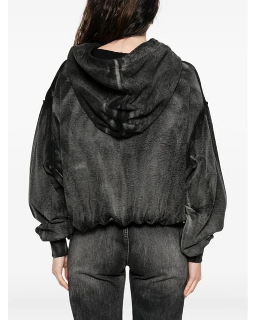 Sudadera con capucha y efecto lavado R13 de color Black