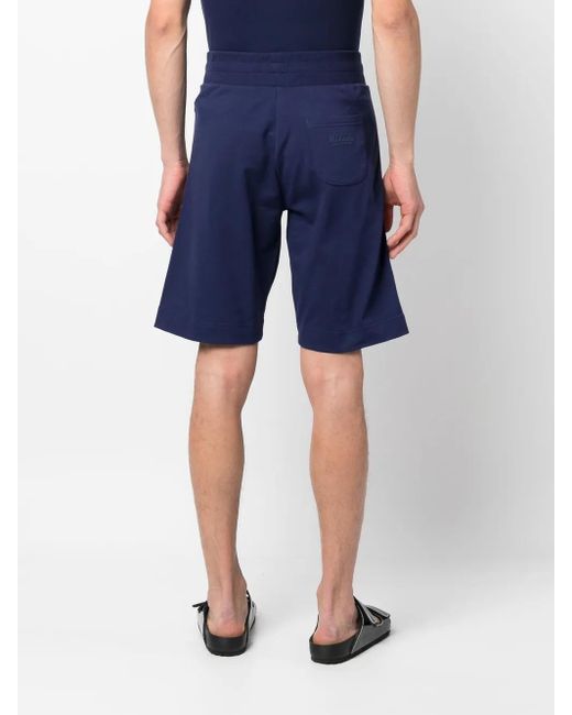 Moschino Blue Logo-Tape Drawstring Lounge Shorts for men