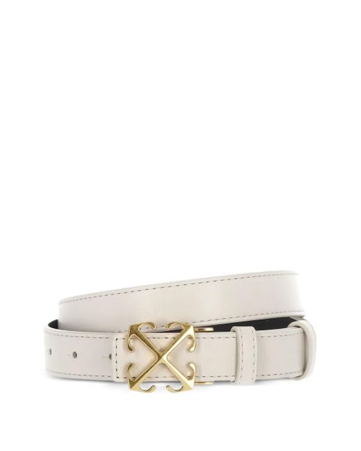 Off-White c/o Virgil Abloh White Signature Arrows Motif-Buckle Leather Belt