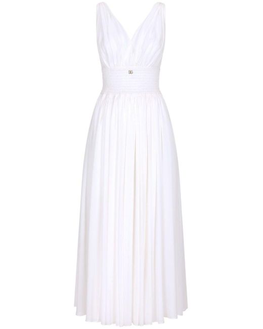 Dolce & Gabbana シャーリングパネル ドレス White