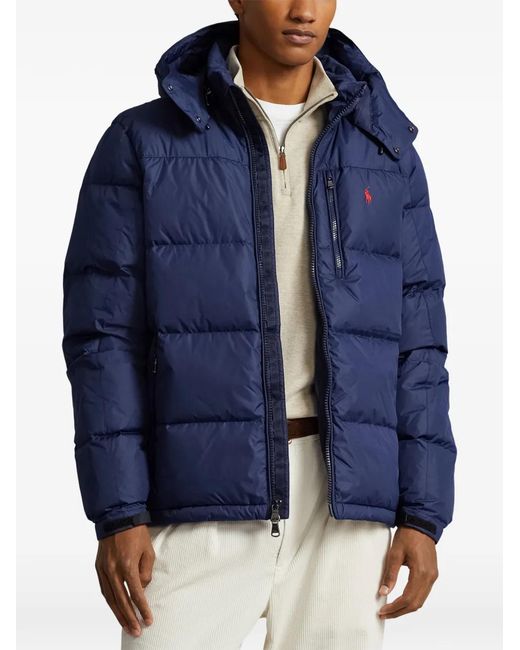 Polo Ralph Lauren Blue Hooded Quilted Jacket for men