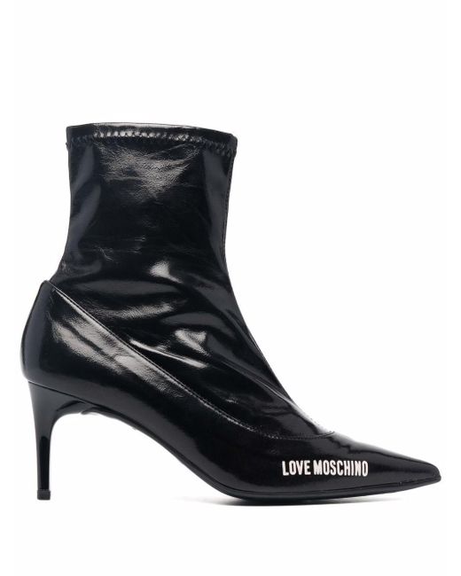 Mujer Zapatos de Botas de Botas de tacón y de tacón alto Botines de caña alta Love Moschino de Caucho de color Negro 