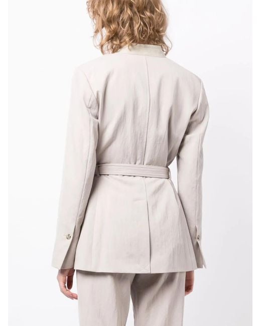 3.1 Phillip Lim White Tied-waist Single-breasted Blazer