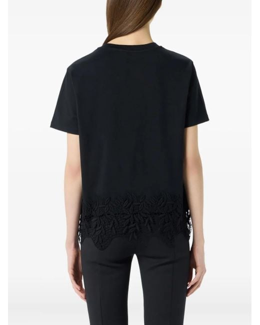 Blumarine Black Lace-Trim T-Shirt