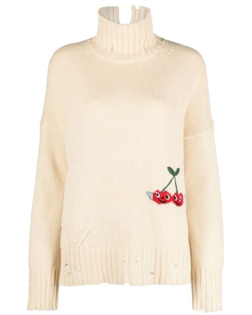 Zadig & Voltaire Natural Bleeza Embroidered Wool Jumper