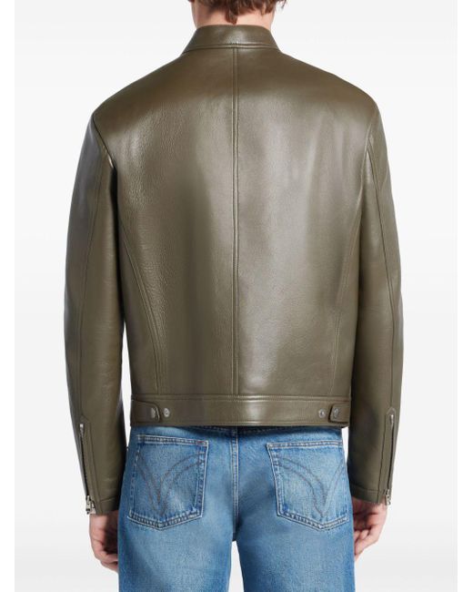 Tom Ford Green Zip-up Leather Jacket for men