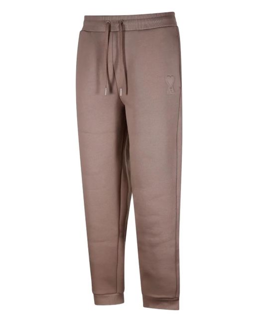 AMI Natural Embossed-Logo Track Pants