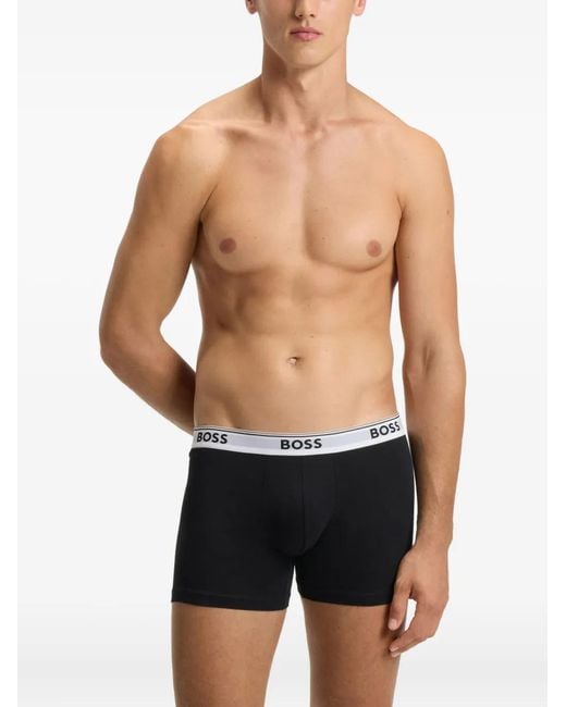 Boss Blue Logo-Waistband Boxers (Pack Of Three) for men