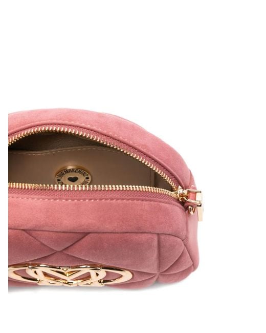 Sac À Bandoulière Matelassé À Plaque Logo Love Moschino en coloris Pink