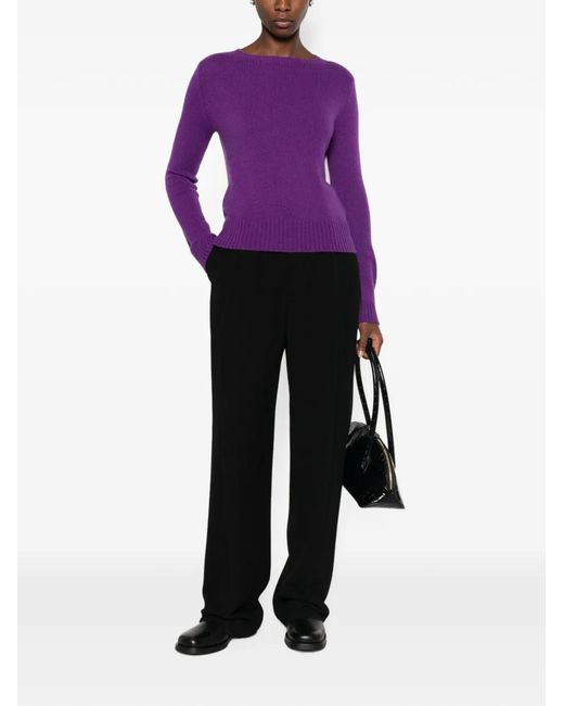 Bompard Purple Crew-Neck Sweater