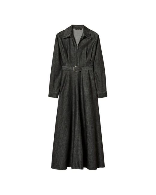 Twinset Black Long Flowing Denim Dress