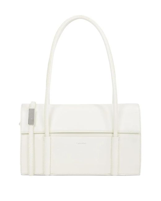 Calvin Klein White Flap Shoulder Bag