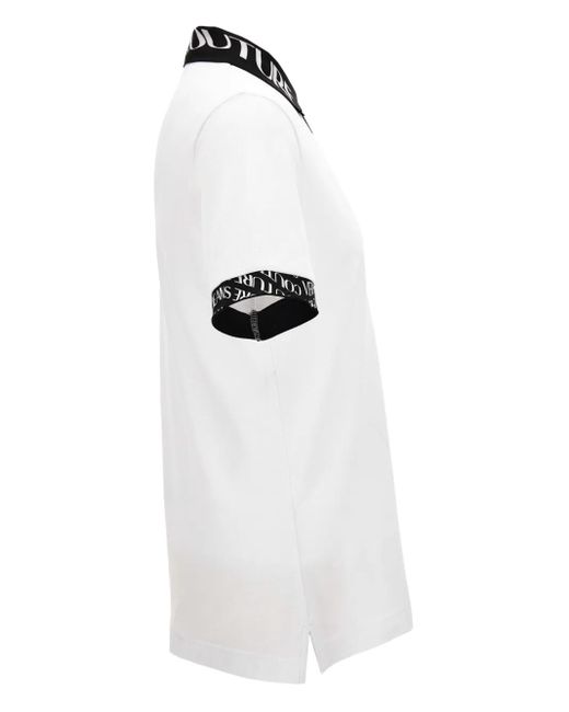 Versace Jeans Couture White Liquify-Logo Polo Shirt for men