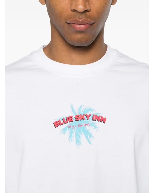 BLUE SKY INN White Graphic-Print T-Shirt for men