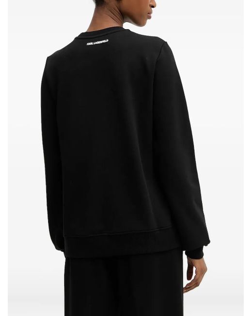 Karl Lagerfeld Black Crystal-Embellished Sweatshirt