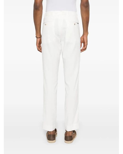 Hackett White Logo-Patch Trousers for men