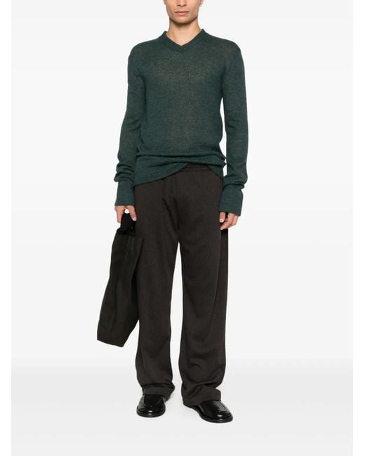 Rier Green V-Neck Sweater for men