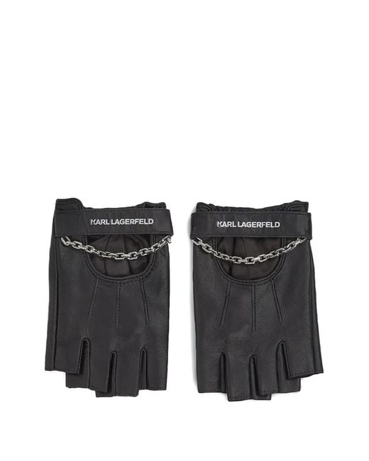 Karl Lagerfeld Black K/Essential Fingerless Gloves