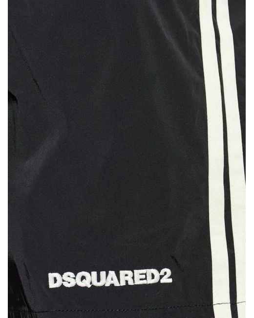 DSquared² Black Logo Midi Swim Boxer Shorts for men