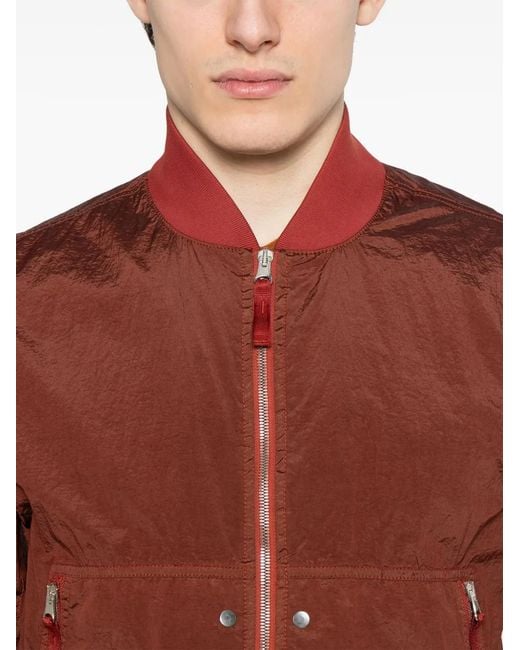 Stone Island Red Bomber Jacket for men