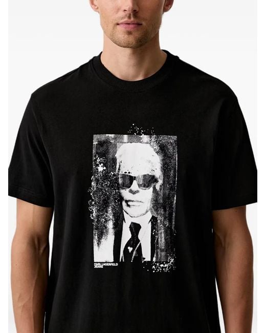 Karl Lagerfeld Black T-Shirt À Imprimé Graphique for men