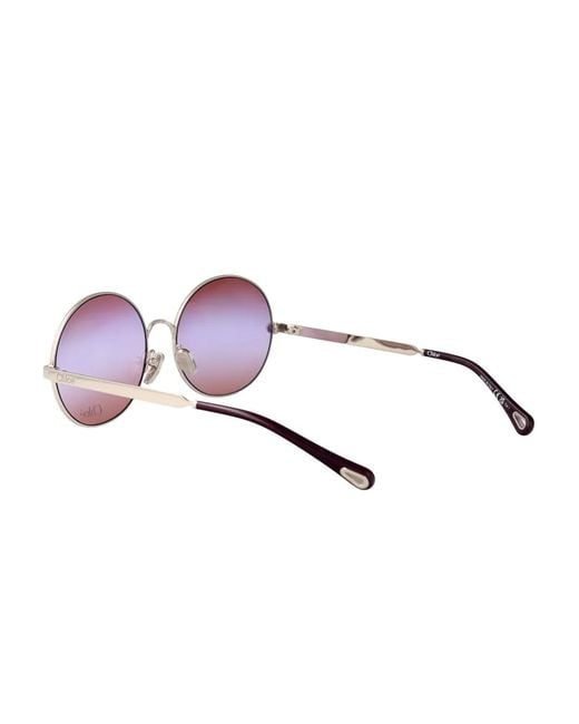 Chloé Purple Round-Frame Gradient Sunglasses