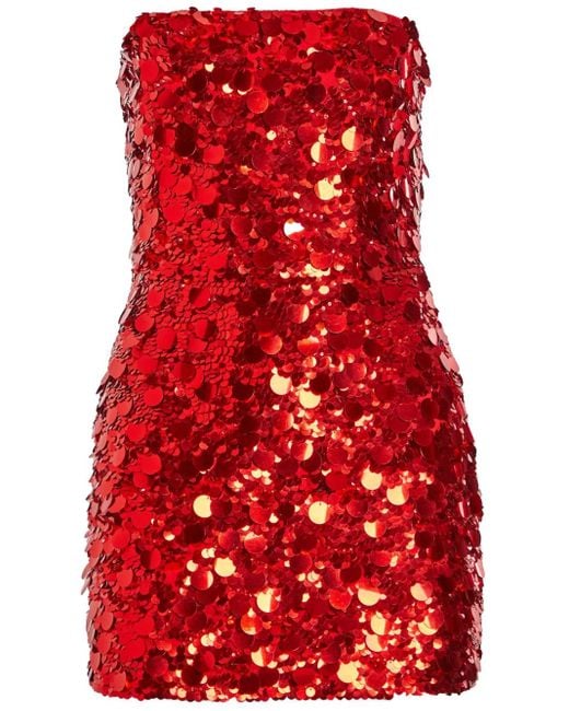 retroféte Nolia スパンコール ミニドレス Red