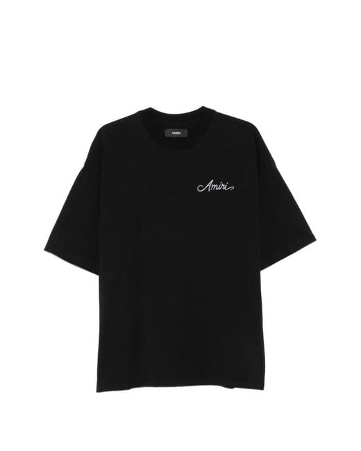 Amiri Black Logo-Embroidered T-Shirt for men