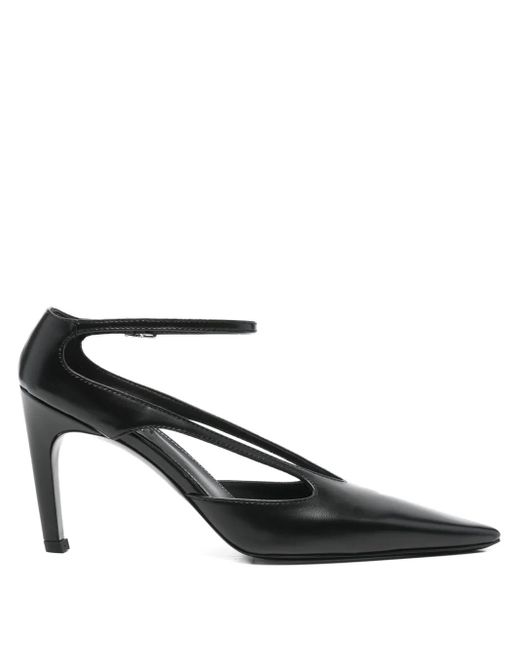 Totême Black Leather Stiletto Pumps