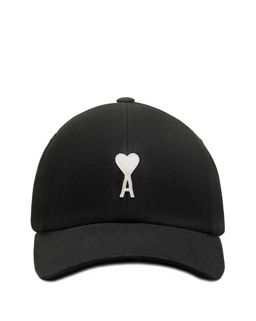 AMI Black Ami De Coeur Felt Cap
