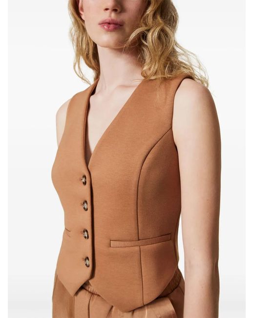 Twinset Natural Scuba-Jersey Waistcoat