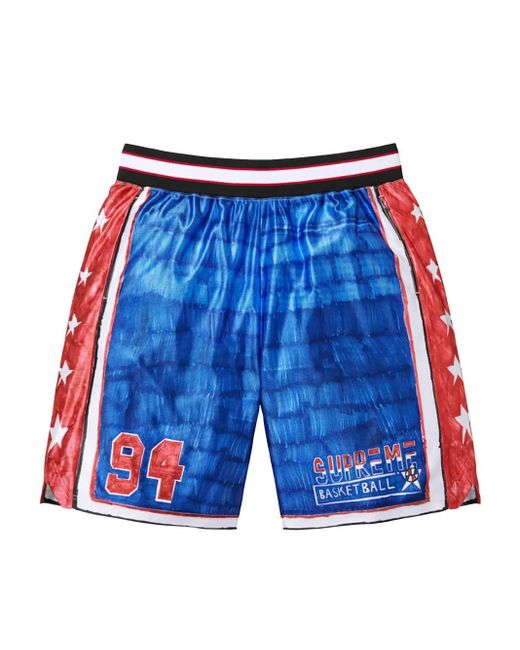Supreme Blue Marker Basketball Shorts for men
