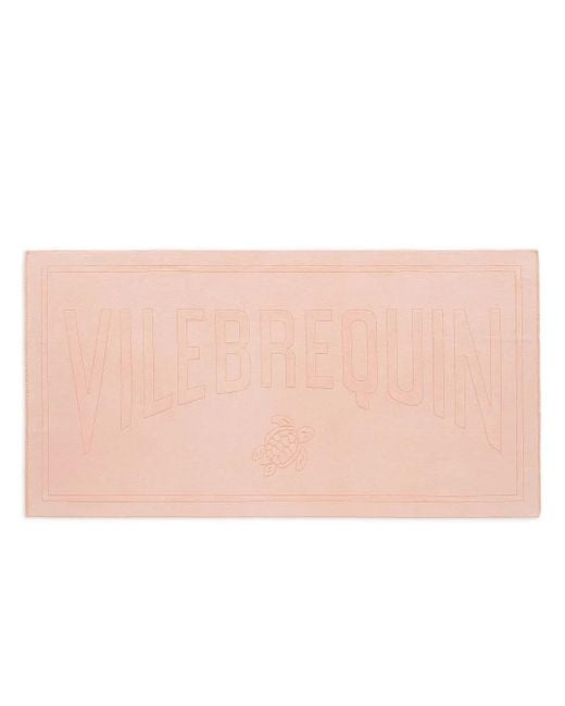 Toalla de playa con logo en jacquard Vilebrequin de color Pink