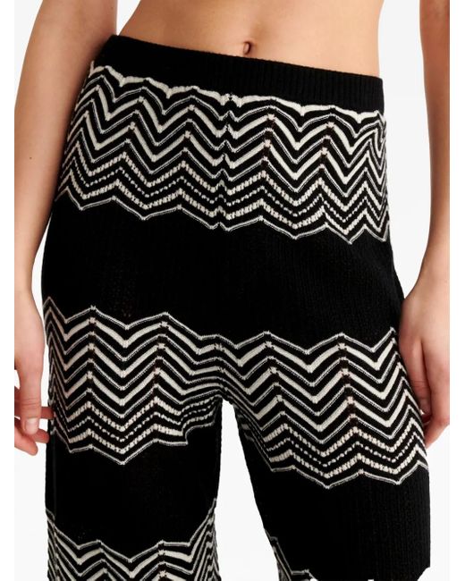 Eres Black Sugar Chevron-Pattern Wide Trousers