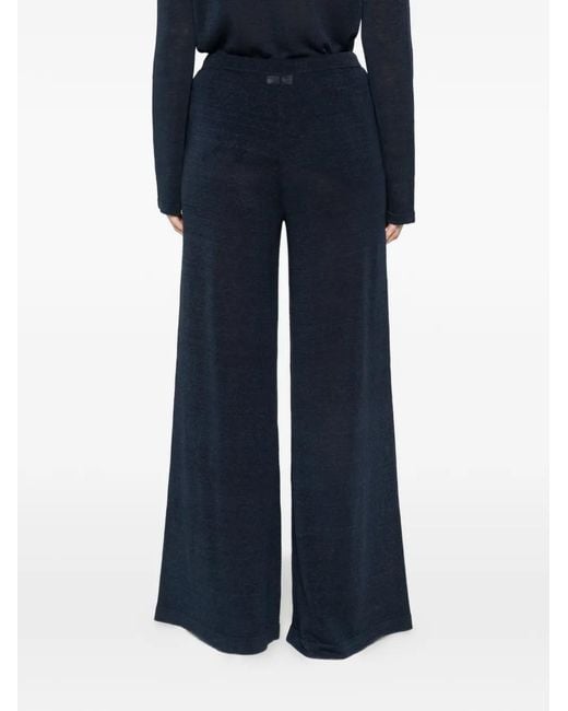 P.A.R.O.S.H. Blue Drawstring-Fastening Palazzo Pants