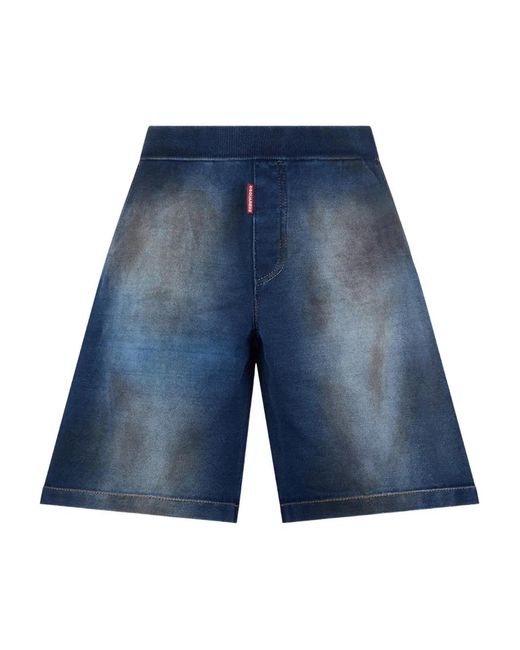 DSquared² Blue Knit-Detail Denim Shorts for men